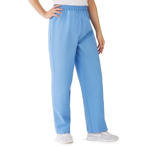 Medline AngelStat Women's Elastic Waist Scrub Pants with Drawstring Ceil Blue XS 