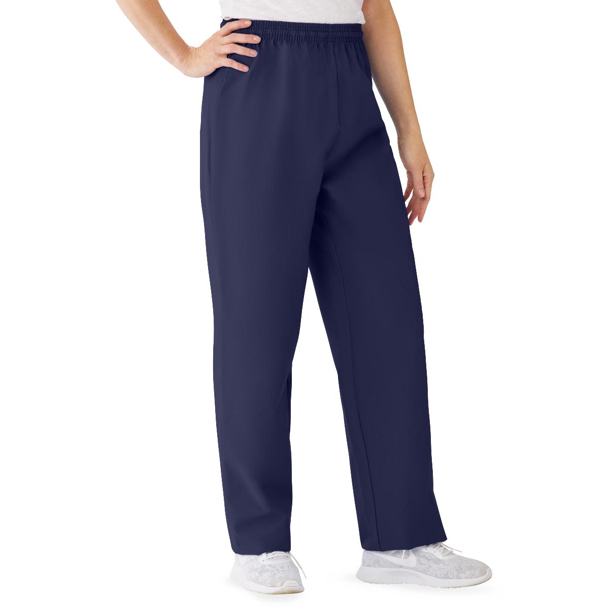 Medline AngelStat Women's Elastic Waist Scrub Pants with Drawstring Ceil Blue XS 