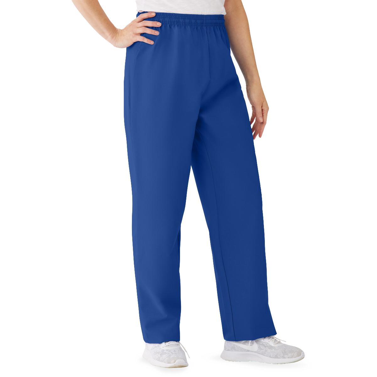 Medline AngelStat Women's Elastic Waist Scrub Pants with Drawstring Ceil Blue XS 
