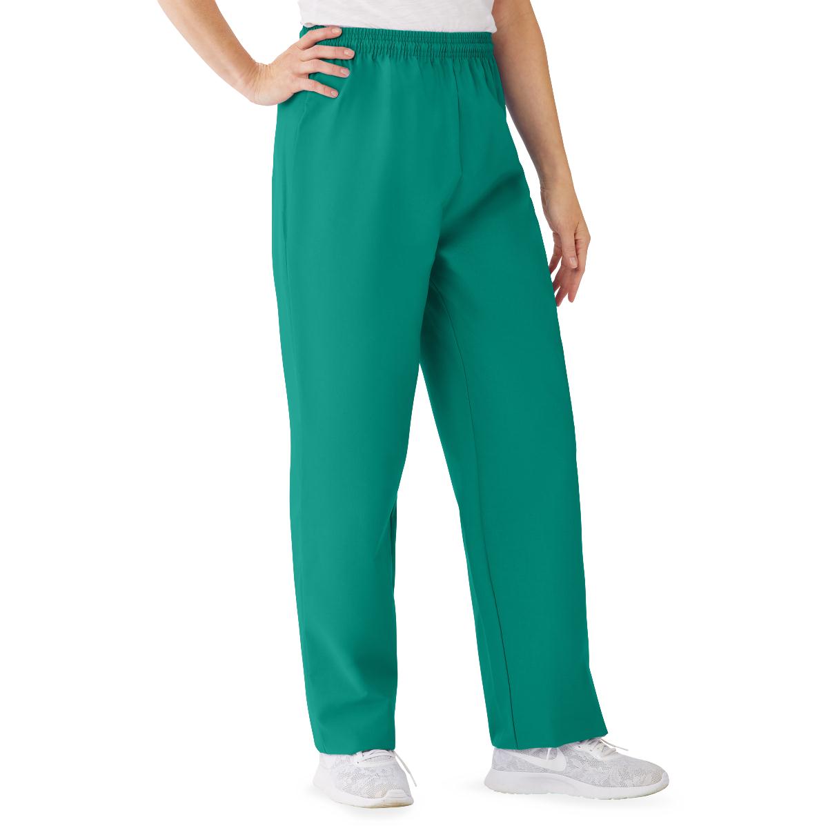 Medline AngelStat Women's Elastic Waist Scrub Pants with Drawstring Ceil Blue XS 