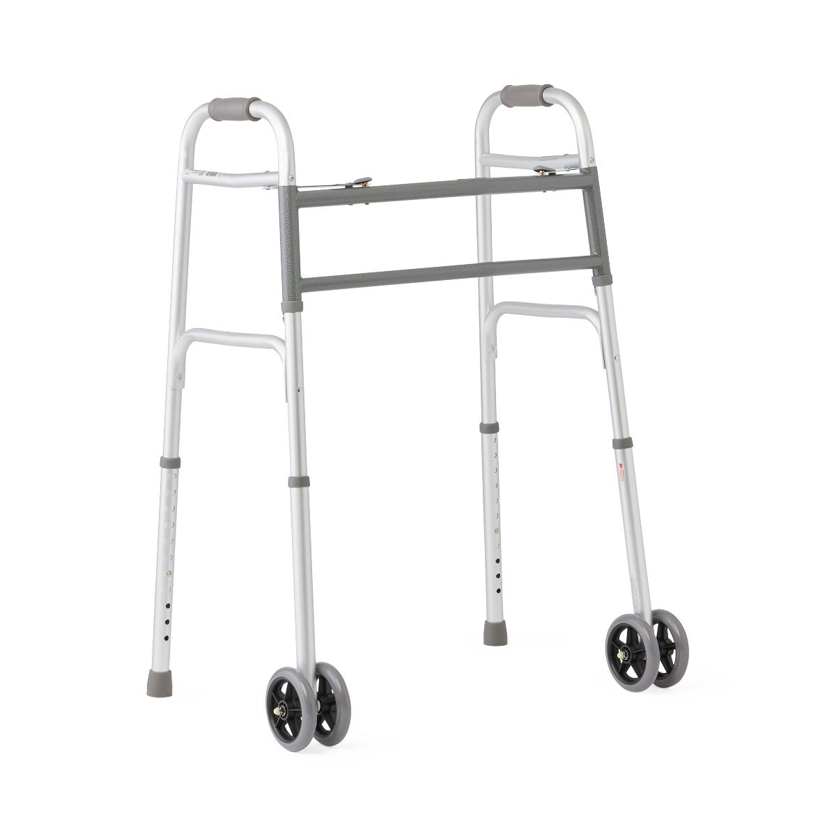 Medline Bariatric Folding Walkers with 5" Wheel 