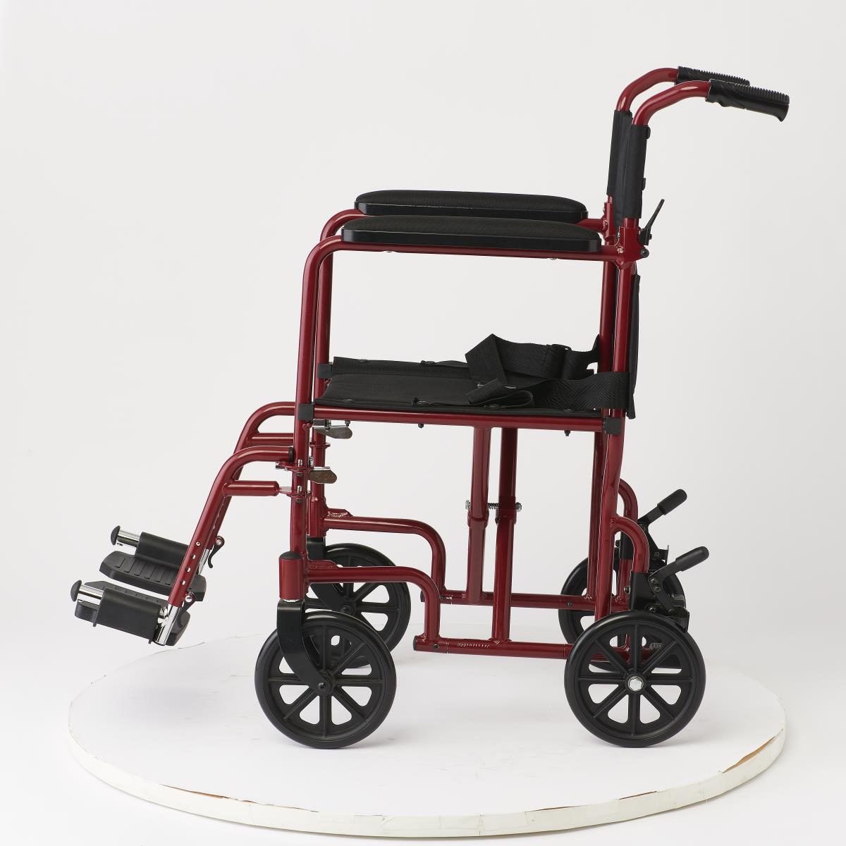 Medline Basic Aluminum Transport Chair with 8" Wheels Blue 