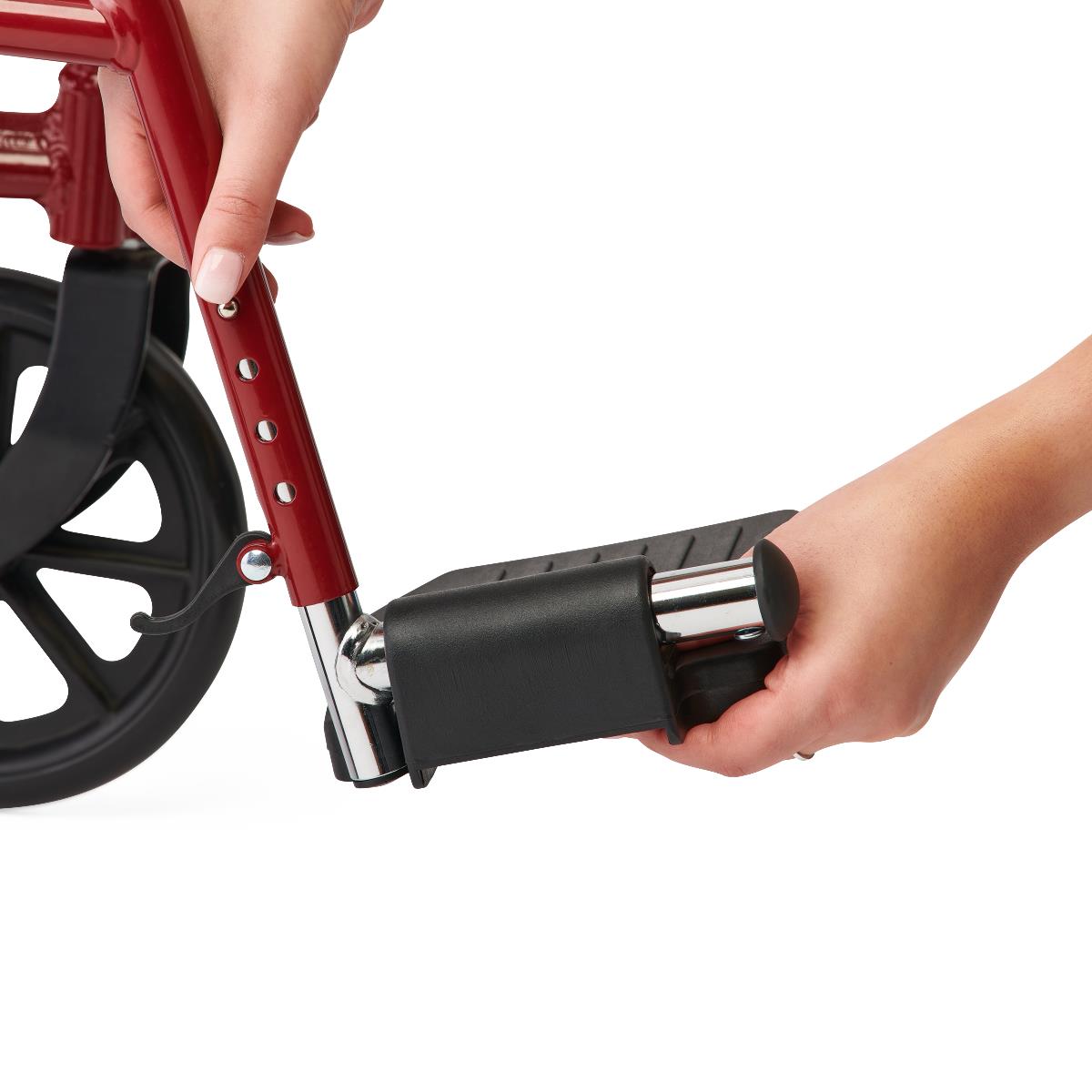 Medline Basic Aluminum Transport Chair with 8" Wheels Blue 