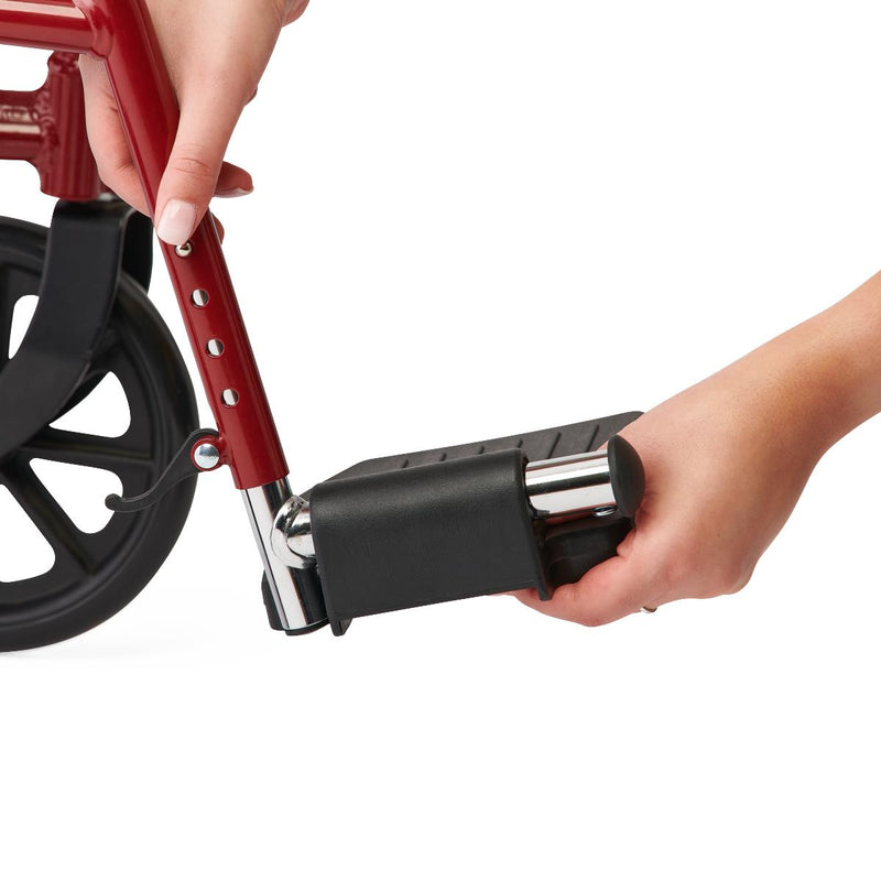 Medline Basic Aluminum Transport Chair with 8" Wheels Blue 