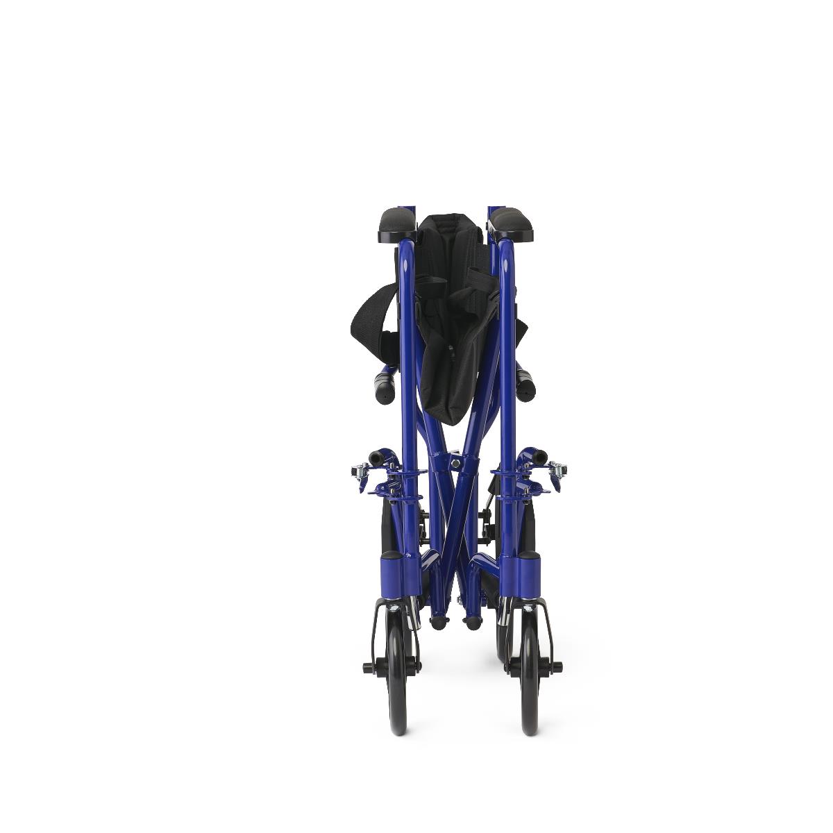 Medline Basic Aluminum Transport Chair with 8" Wheels Blue 