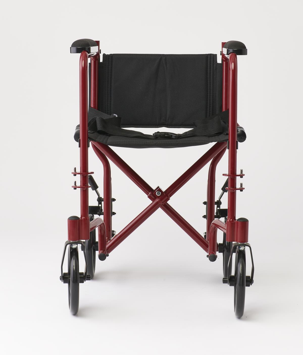 Medline Basic Aluminum Transport Chair with 8" Wheels Blue 