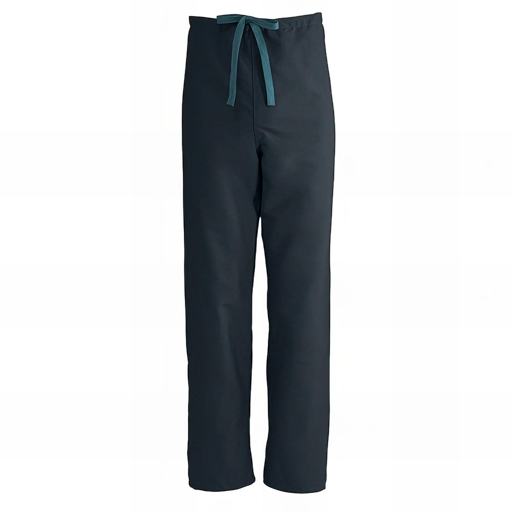Medline ComfortEase Unisex Reversible Scrub Pants with Drawstring Waist Black XS 
