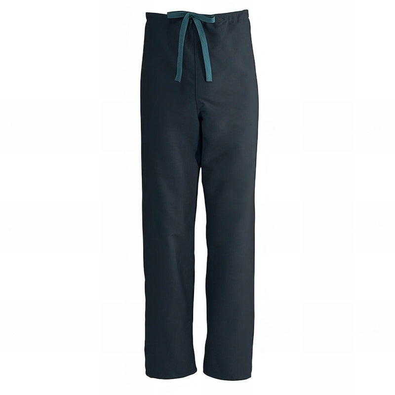 Medline ComfortEase Unisex Reversible Scrub Pants with Drawstring Waist Black XS 