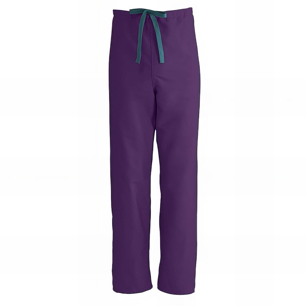 Medline ComfortEase Unisex Reversible Scrub Pants with Drawstring Waist Black XS 