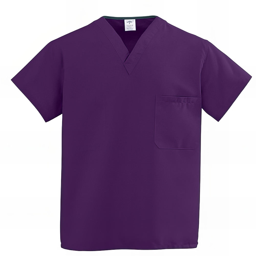 Medline ComfortEase Unisex Reversible Scrub Tops with 2 Pockets Black XS 