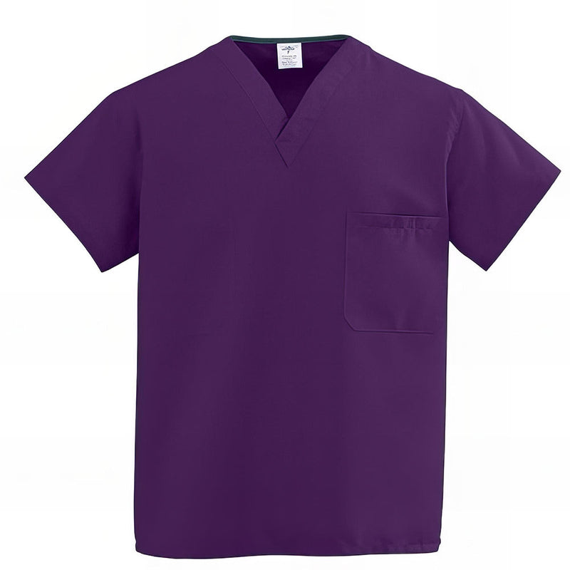 Medline ComfortEase Unisex Reversible Scrub Tops with 2 Pockets Black XS 