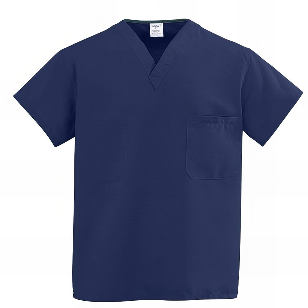 Medline ComfortEase Unisex Reversible Scrub Tops with 2 Pockets Black XS 
