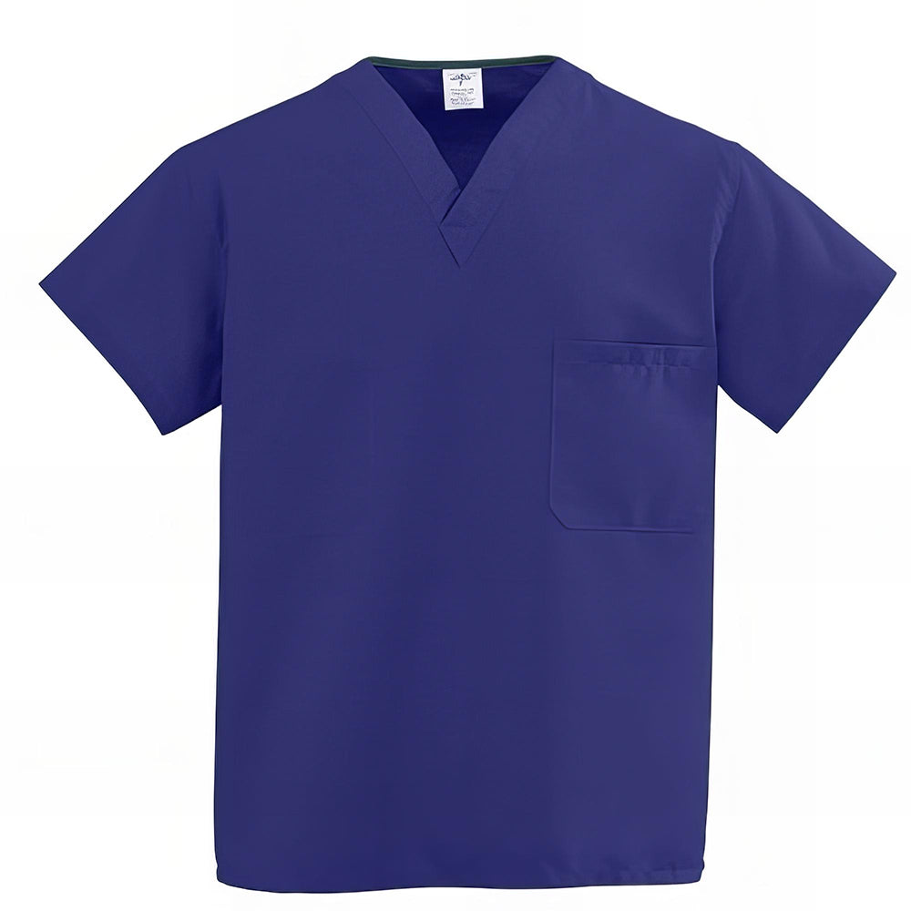 Medline ComfortEase Unisex Reversible Scrub Tops with 2 Pockets Black XS 