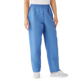 Medline ComfortEase Women's Elastic Waist Scrub Pants with 2 Pockets Black XS 