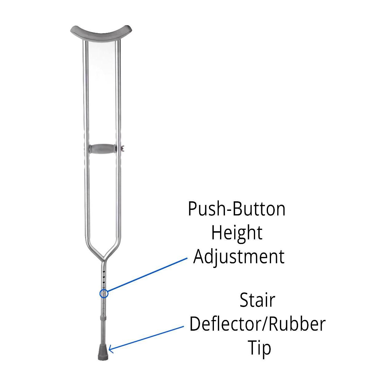 Guardian® Bariatric Push-Button Steel Crutches Tall 