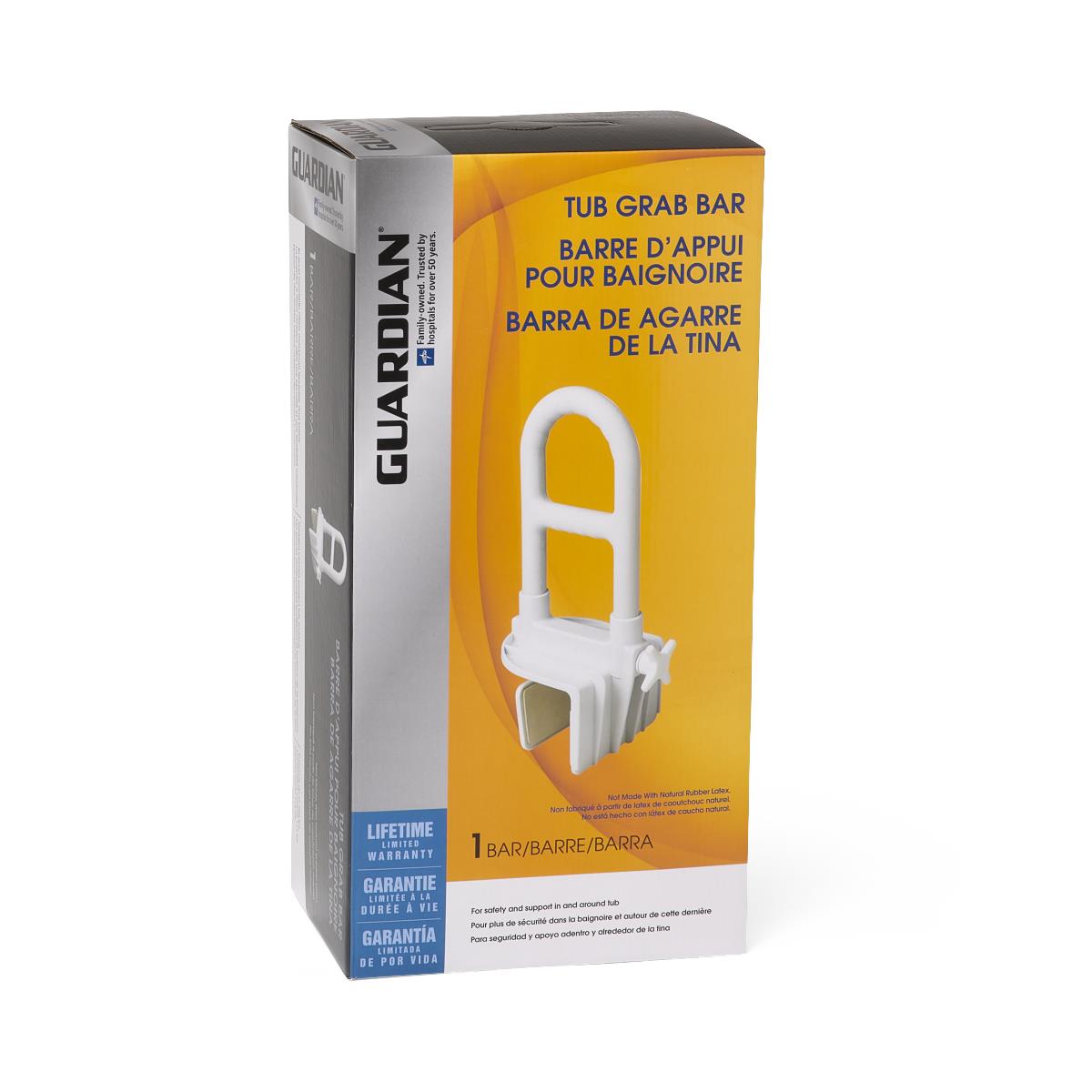 Guardian® Deluxe Bathtub Grab Bars with Microban Case of 2 Gray 