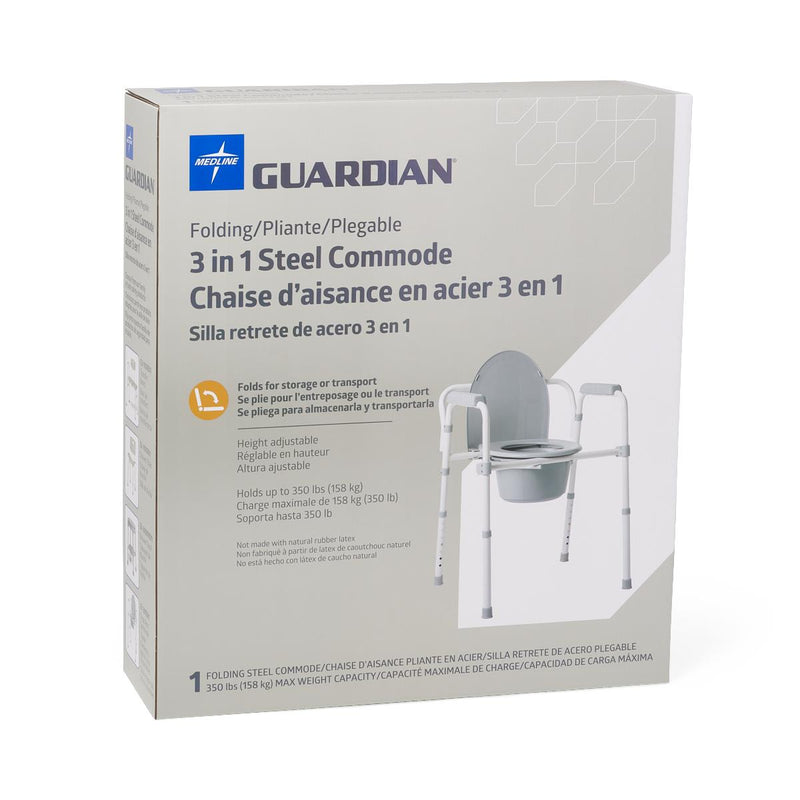 Guardian® Folding 3-in-1 Steel Commode Each 
