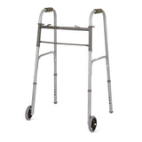 Guardian® Two-Button Folding Walker with 5" Wheels Aluminum 
