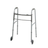 Guardian® Two-Button Folding Walker with 5" Wheels Aluminum 