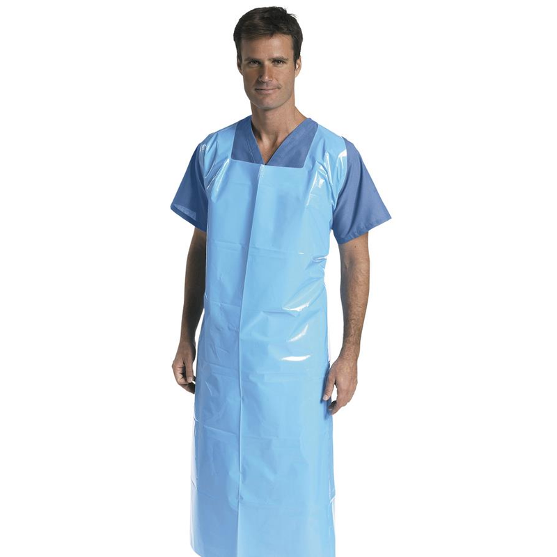 Medline Heavyweight Cysto-Style Plastic Aprons 41" x 62" Case of 100 