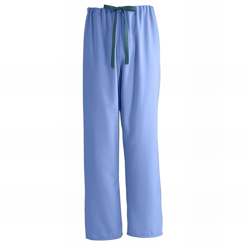 Medline PerforMAX Unisex Reversible Scrub Pants with Front Drawstring Black XS 