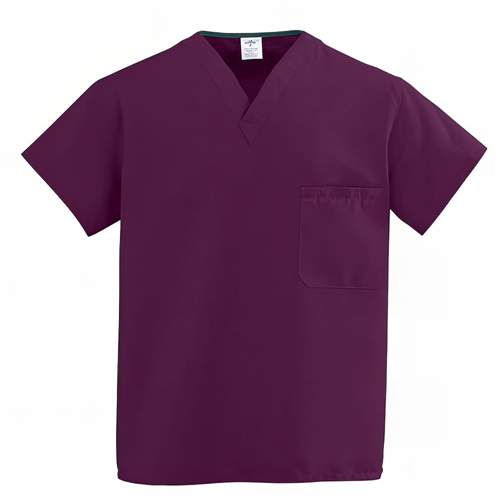 Medline PerforMAX Unisex Reversible V-Neck Scrub Tops with 2 Pockets Black XS 
