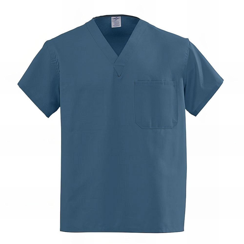 Medline PerforMAX Unisex Reversible V-Neck Scrub Tops with 2 Pockets Black XS 