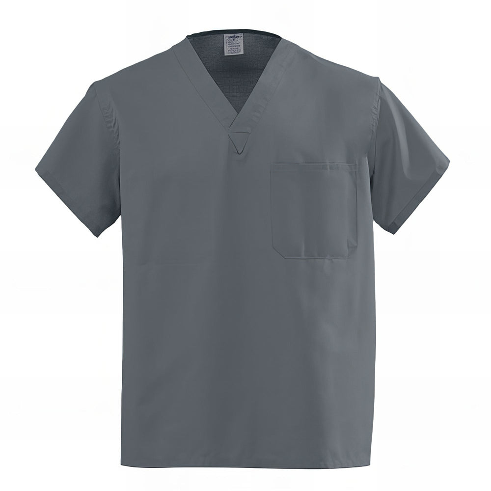Medline PerforMAX Unisex Reversible V-Neck Scrub Tops with 2 Pockets Black XS 
