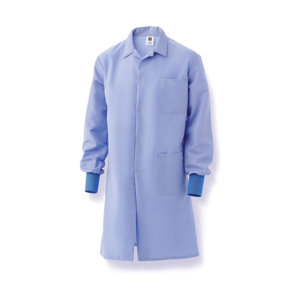 Medline ResiStat® Mens Static & Fluid-Resistant Barrier Lab Coat in Ceil Blue