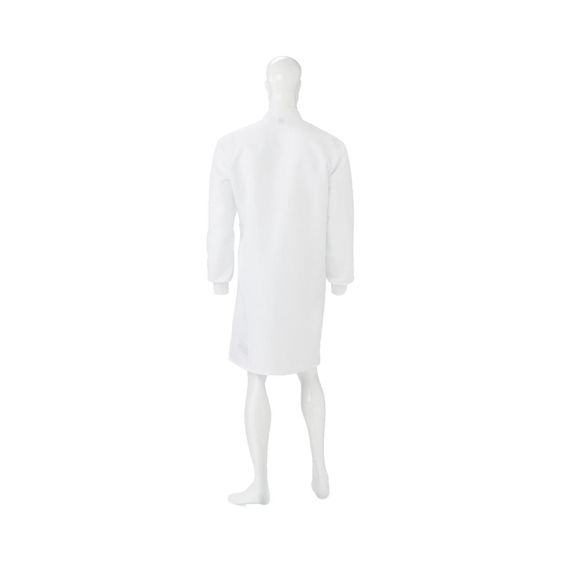 Medline ResiStat® Mens Static & Fluid-Resistant Barrier Lab Coat XS White 