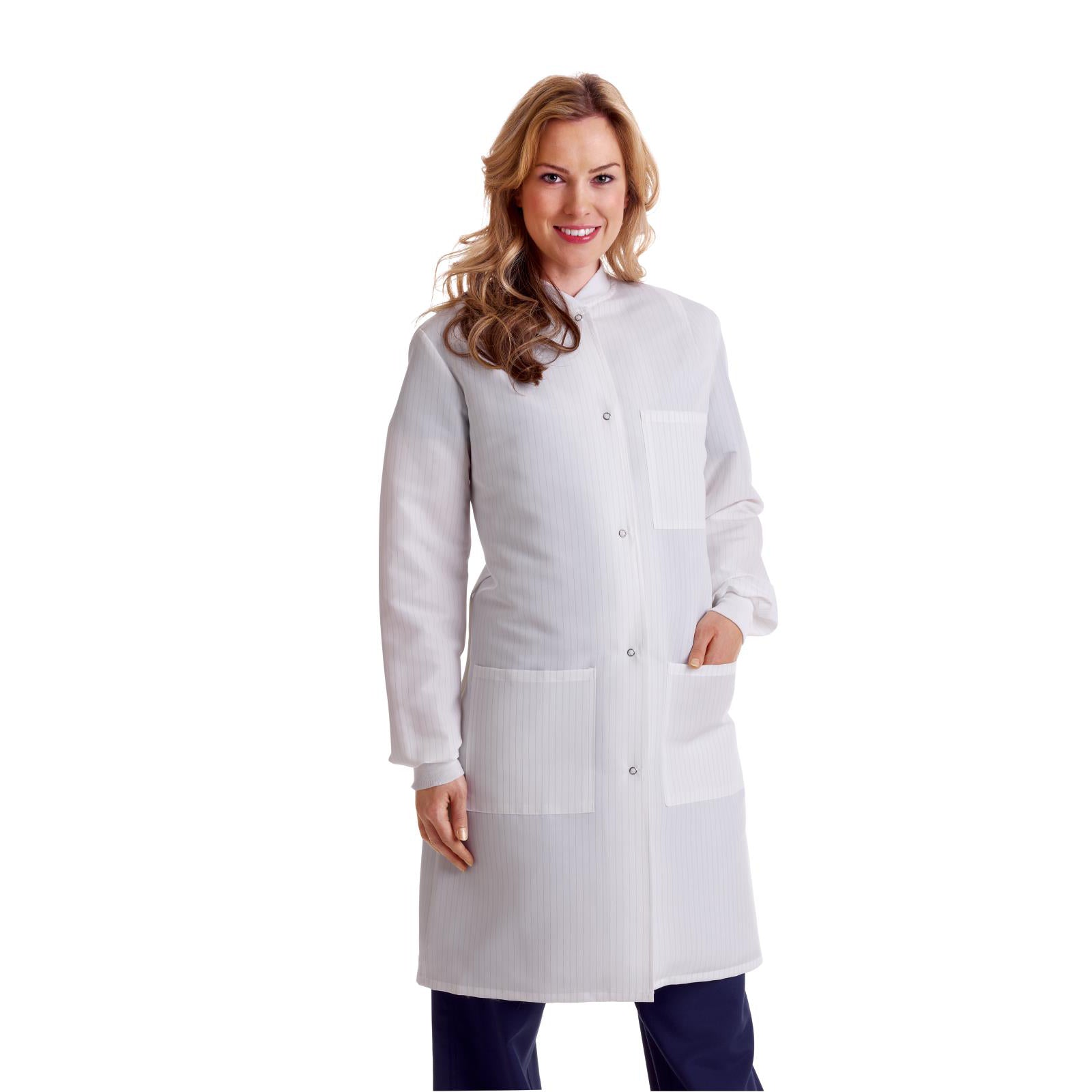 Medline ResiStat® Womens Static & Fluid-Resistant Barrier Lab Coat XS 