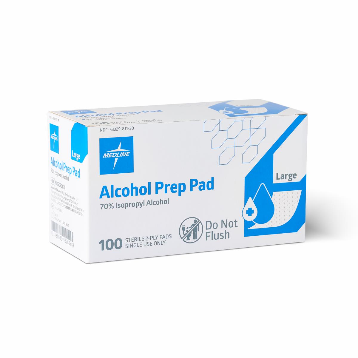 Medline Sterile Alcohol Prep Pads M Box of 200 