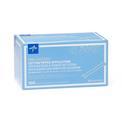 Medline Sterile Cotton-Tipped Applicator 3" Box of 200 