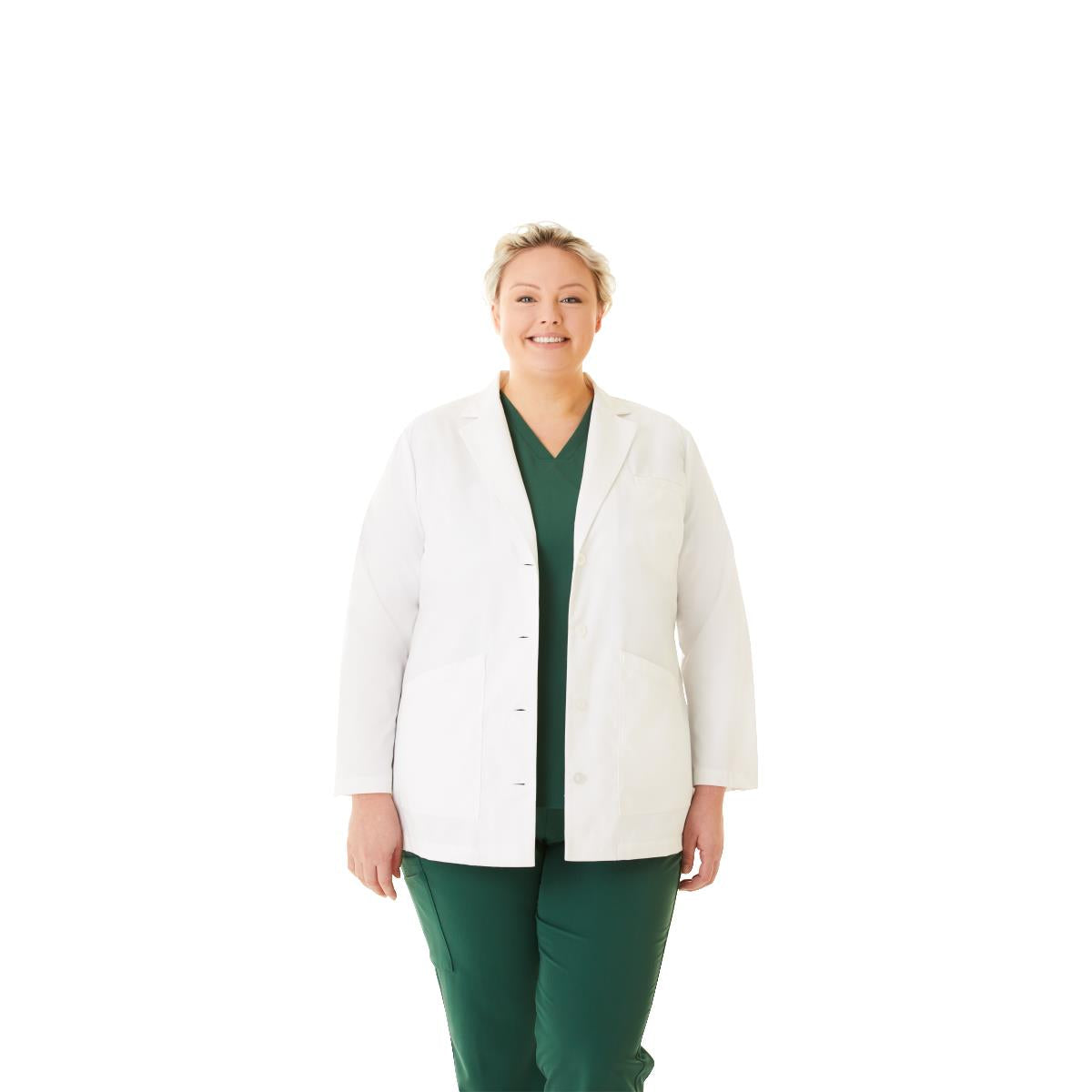 Medline Women's Staff Length 6-Pocket Lab Coats XS 