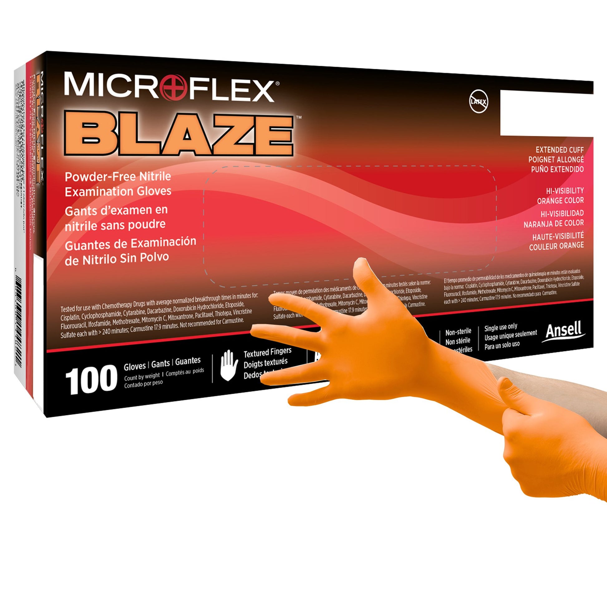 Microflex® Blaze® Nitrile Exam Glove XL Box of 100 
