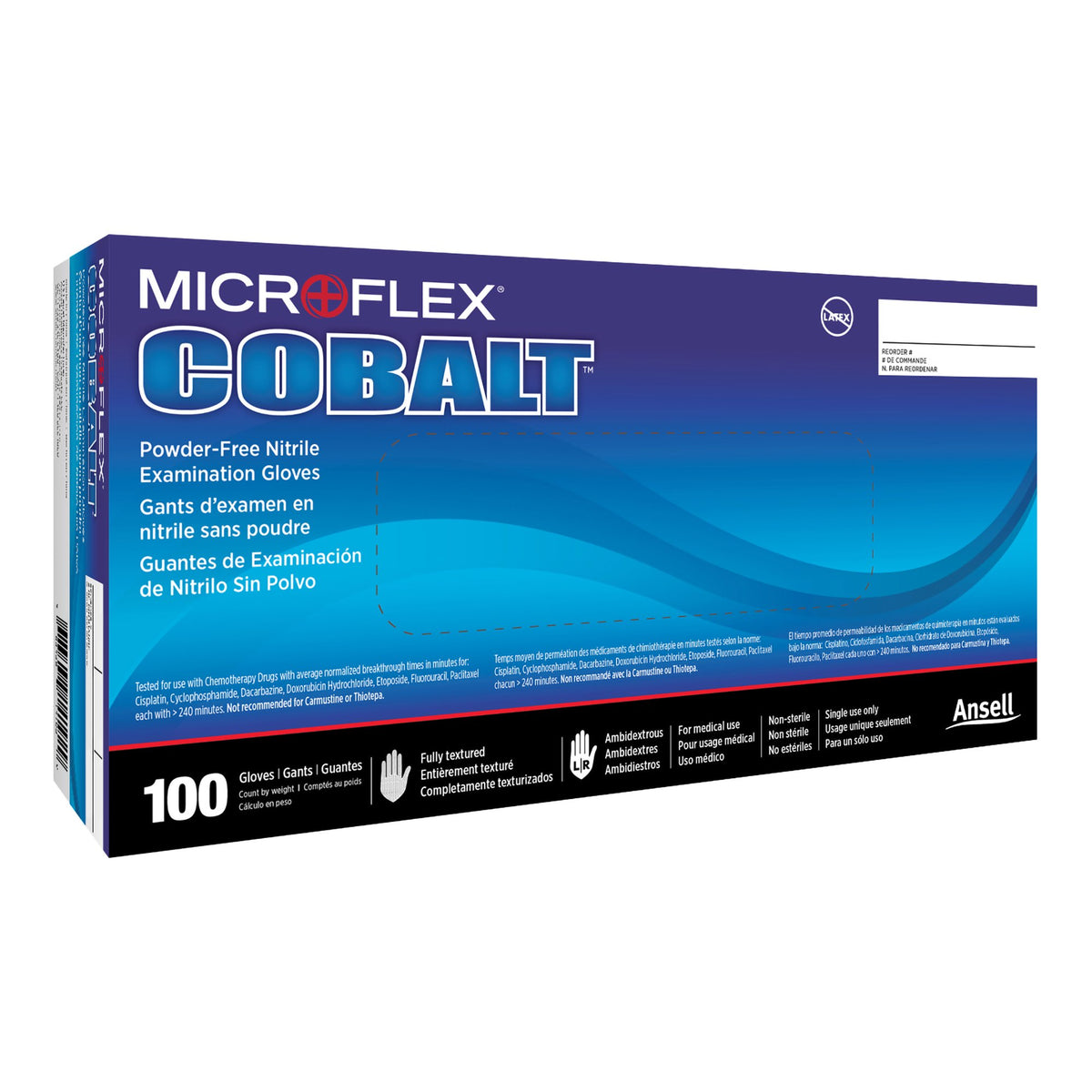 Microflex® Cobalt® Nitrile Exam Glove S Box of 100 