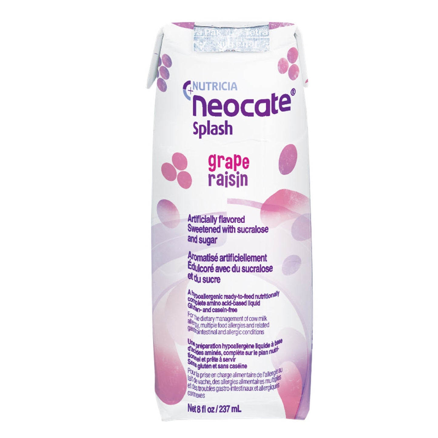 Neocate® Splash Hypoallergenic Ready-to-Feed Nutritionally Complete Amino Acid–based Liquid Grape Raisin Case of 27 