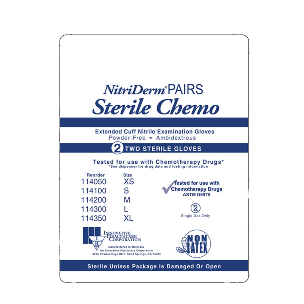 NitriDerm® EC Nitrile Extended Cuff Length Exam Glove S Box of 50 
