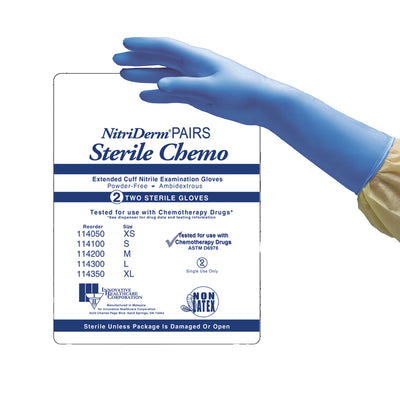 NitriDerm® EC Nitrile Extended Cuff Length Exam Glove S Box of 50 