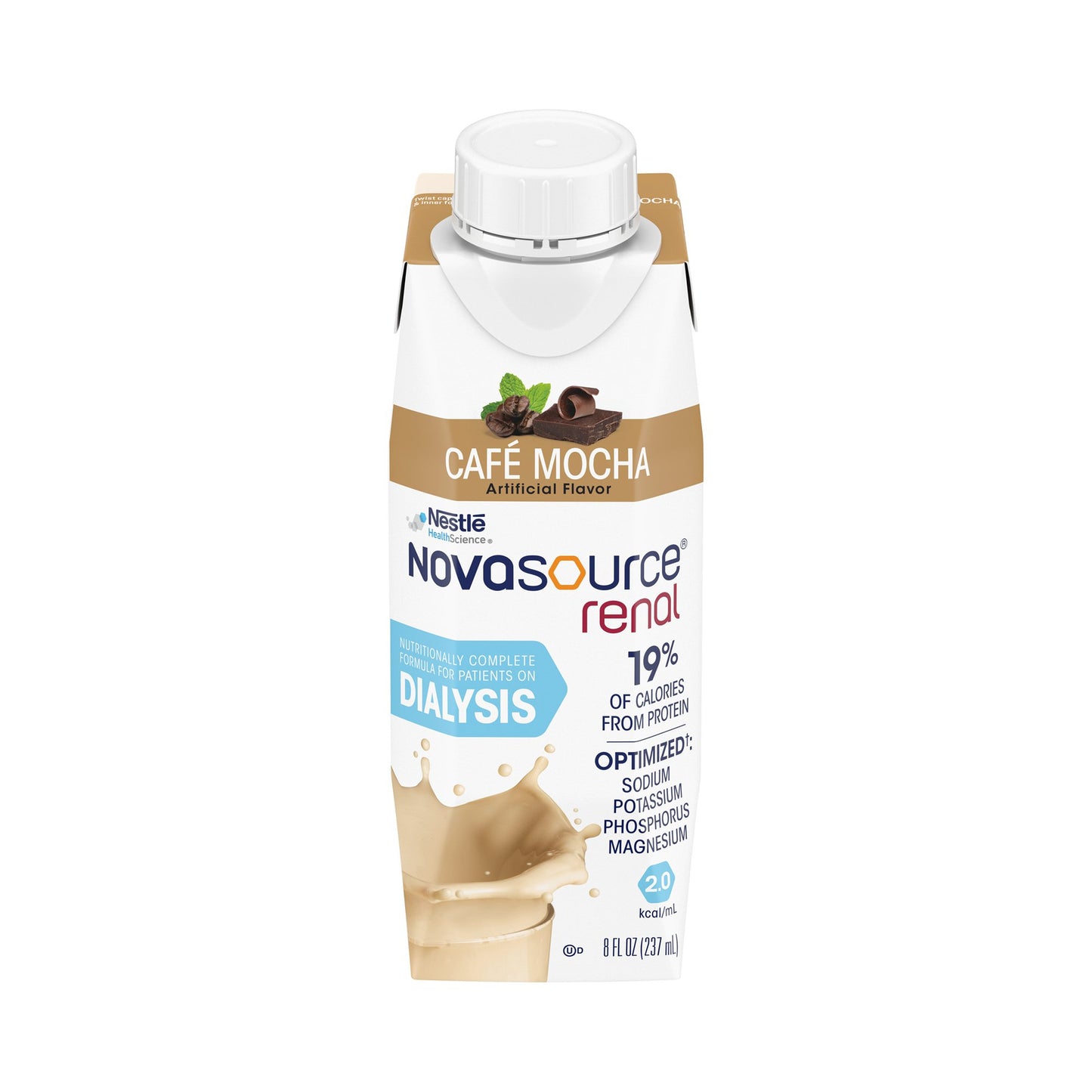 Novasource® Renal Nutritionally Complete Formula for Patients on Dialysis Café Mocha Case of 24 