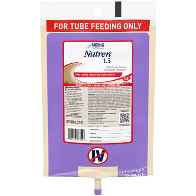 Nutren® Tube Feeding Formula 1.5 Cal Ready to Hang Prefilled Container Case of 6
