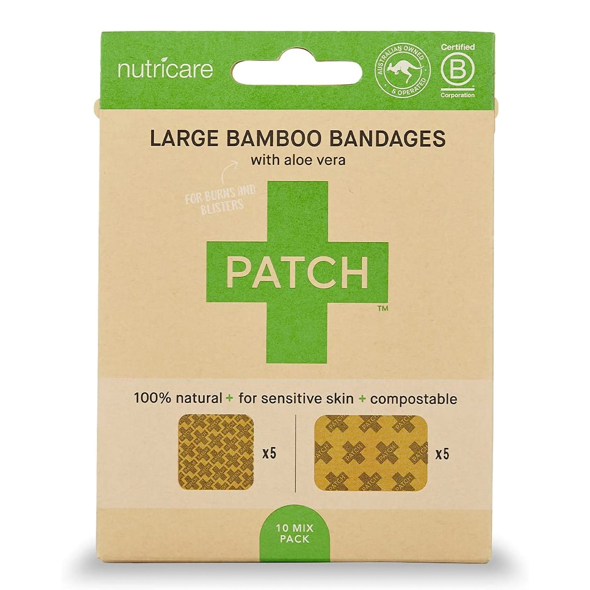 Patch™ Adhesive Strip with Aloe Vera Tan 2" x 3" / 3" x 3" Box of 5