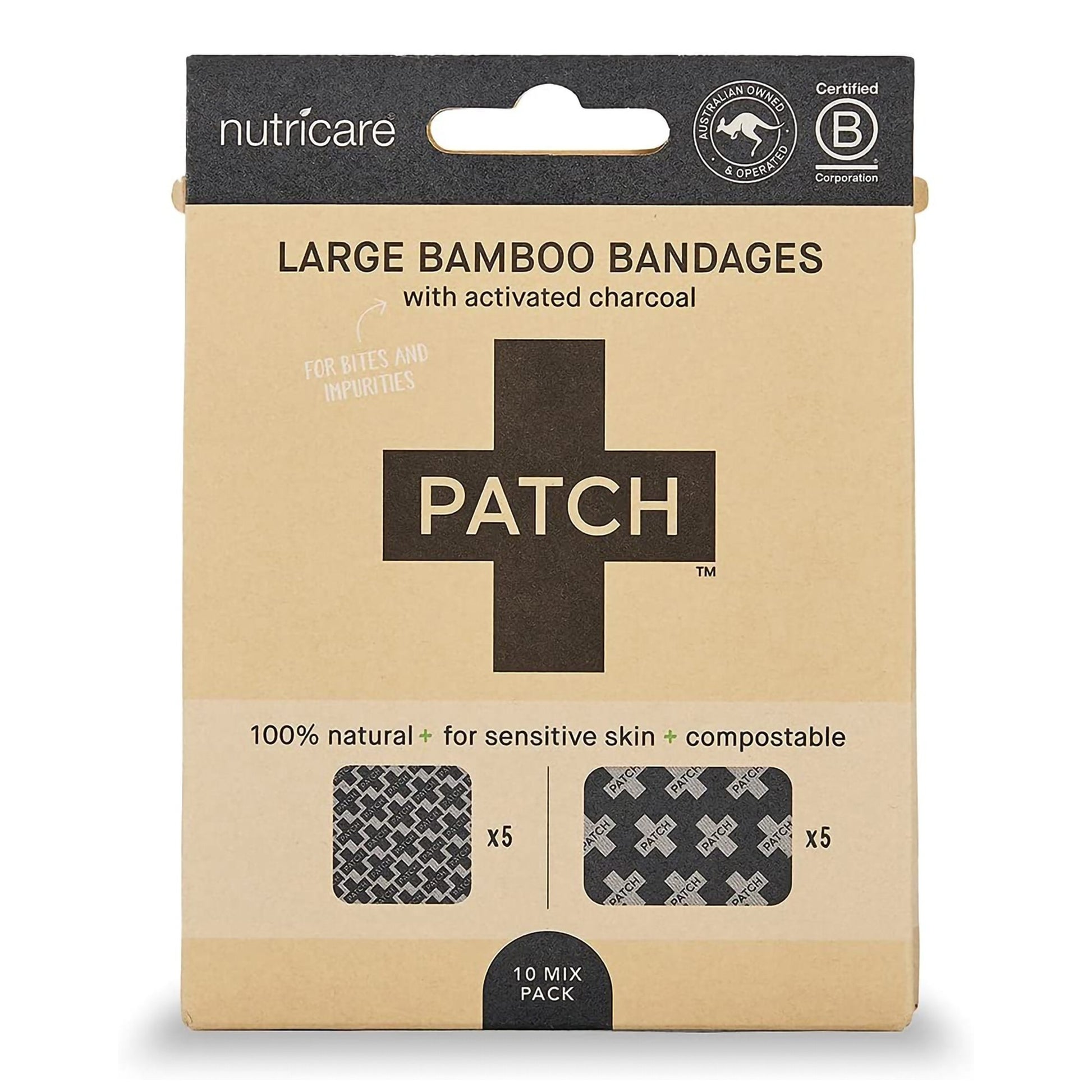 Patch™ Adhesive Strip with Charcoal Black 3/4" x 3" Case of 24