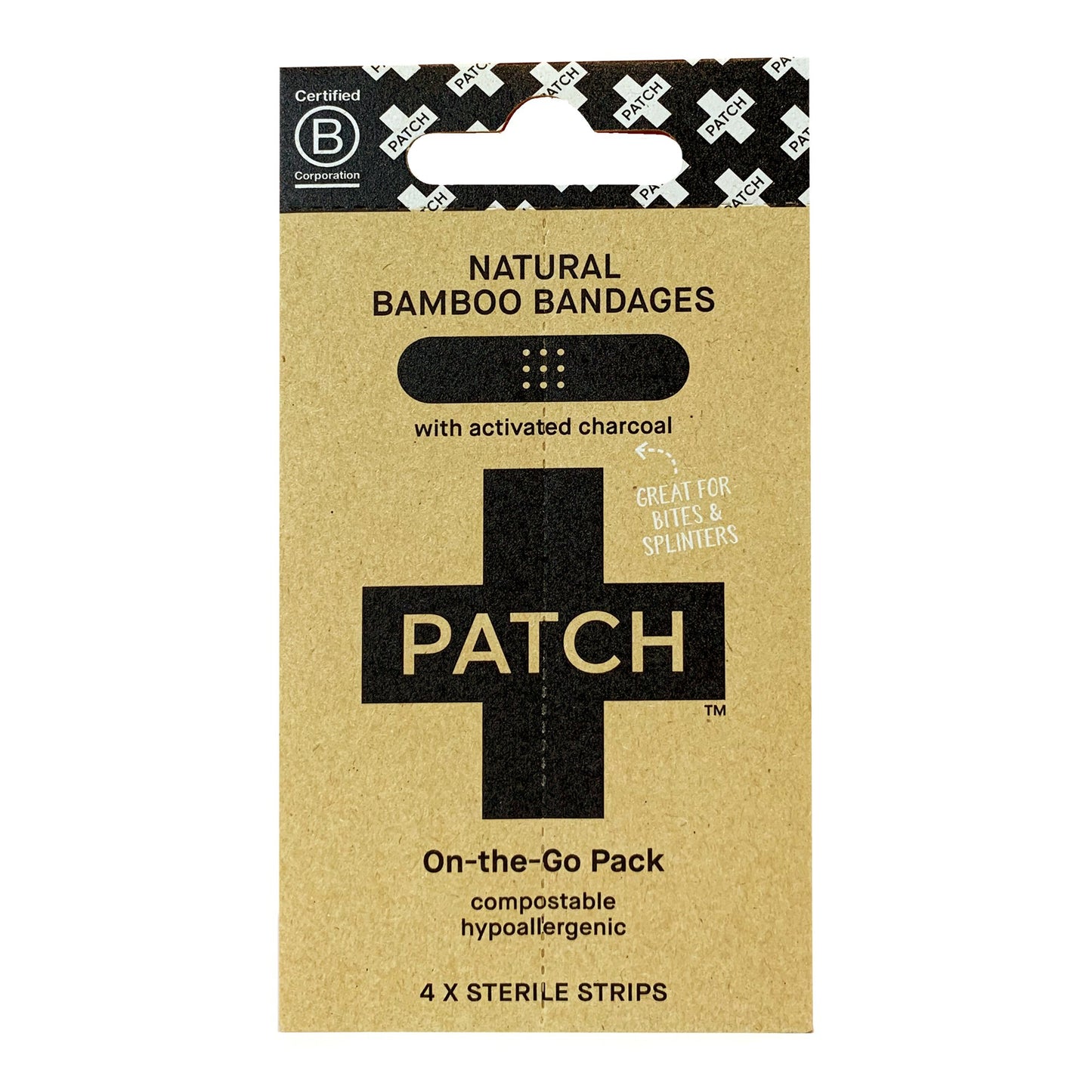 Patch™ On The Go Pack Adhesive Strip with Charcoal Black 3/4" x 3" 1 Each