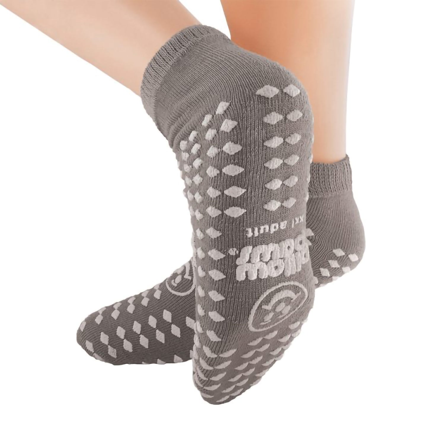 Pillow Paws® Slipper Socks Double Print 2XL Gray Case of 48