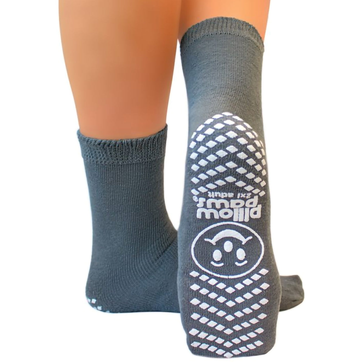 Pillow Paws® Slipper Socks Single Print 2XL Gray Case of 48