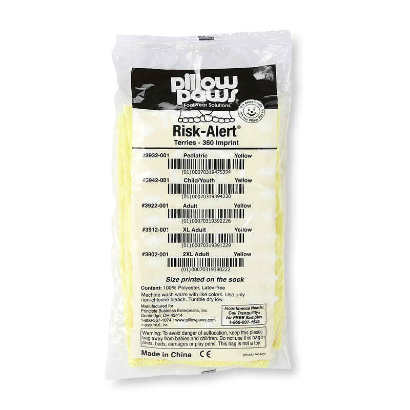 Pillow Paws® Risk Alert® Terries™ Slipper Socks XL Case of 48 