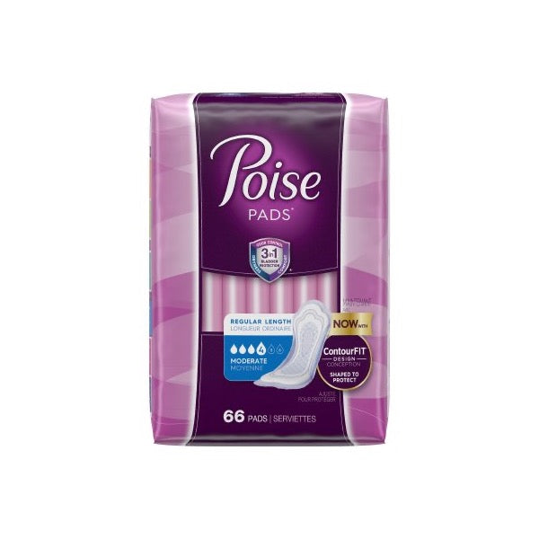 Poise Moderate Bladder Control Pads 10.9 Inch Length Case of 120 