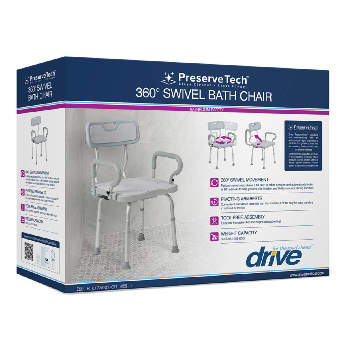 PreserveTech 360 Swivel Bath Chair 