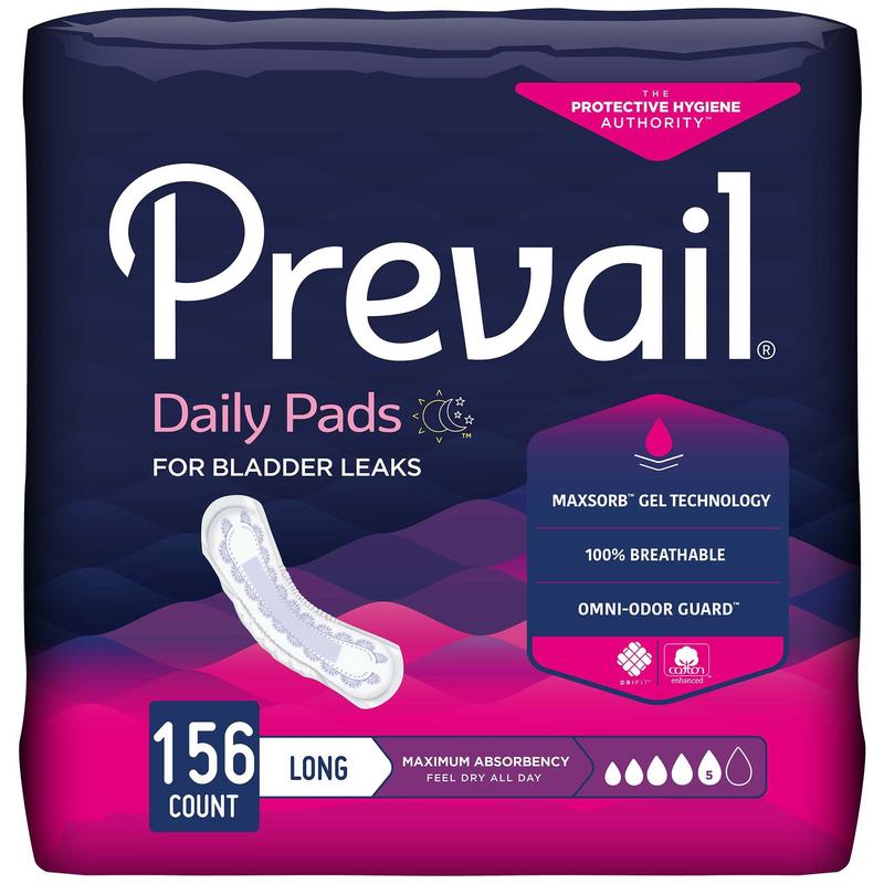 Prevail® Bladder Control Pads - Daily Pads Light Regular Length Bag of 30